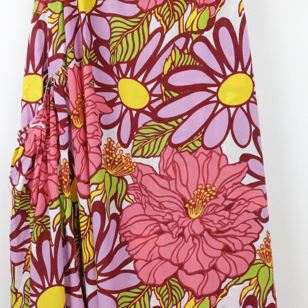 NWT S/W/F x REVOLVE Halter Dress Frida Floral Maxi Pink Purple Smocked Small - Picture 9 of 12